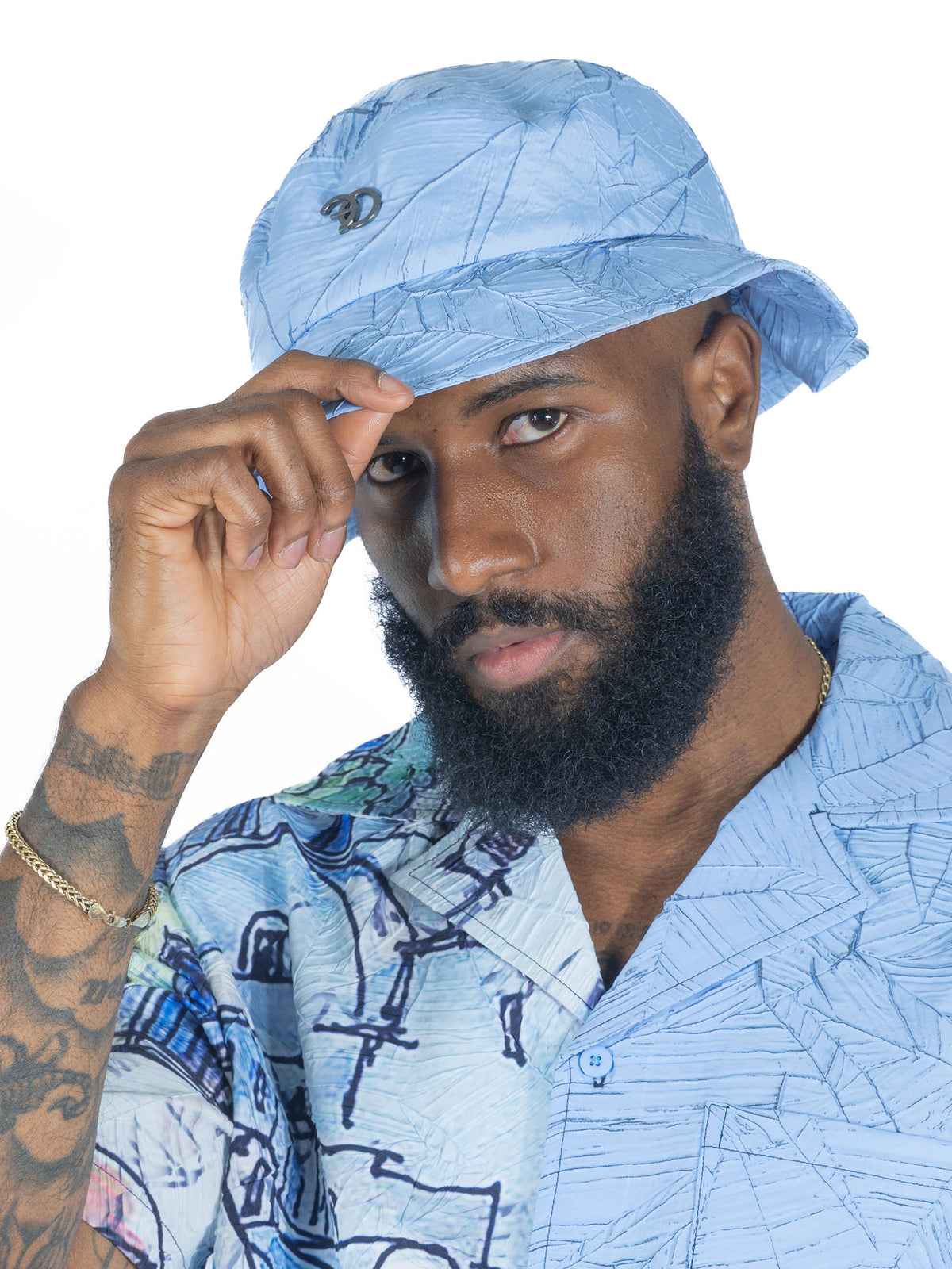 Makobi F004 Monico Nylon Bucket Hat in Blue