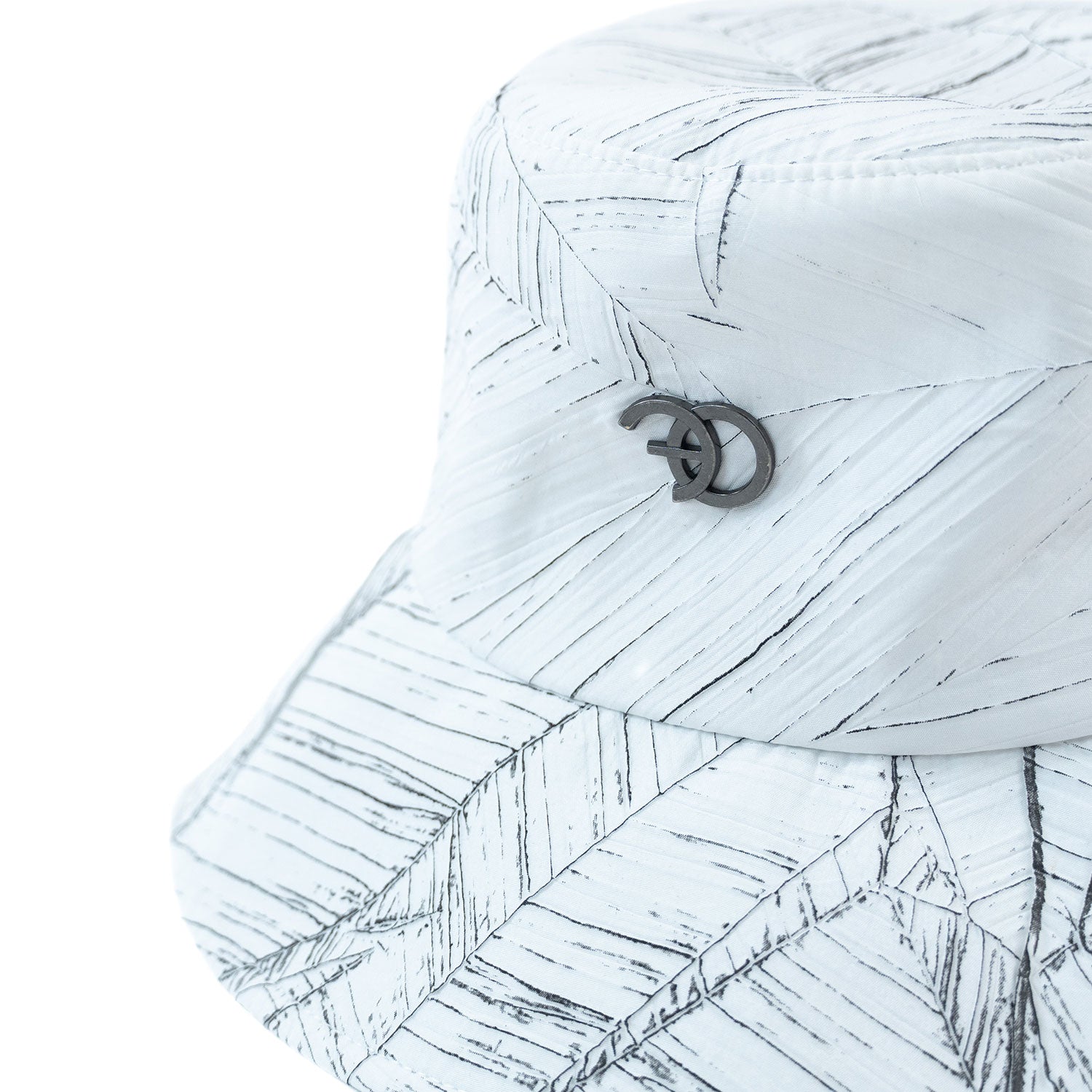 Makobi F004 Monico Nylon Bucket Hat in White, view 3