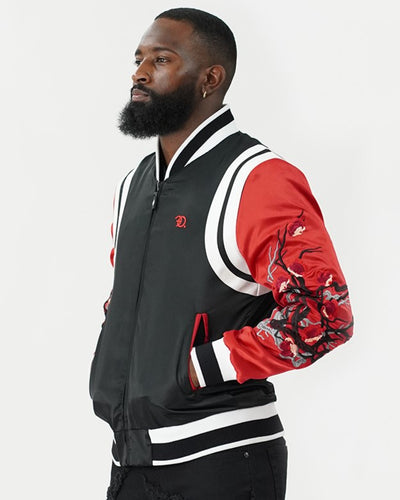 F1025 Lotus Reversible Souvenir Jacket - Black/Red