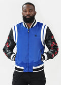 F1025 Lotus Reversible Souvenir Jacket - Royal/Black