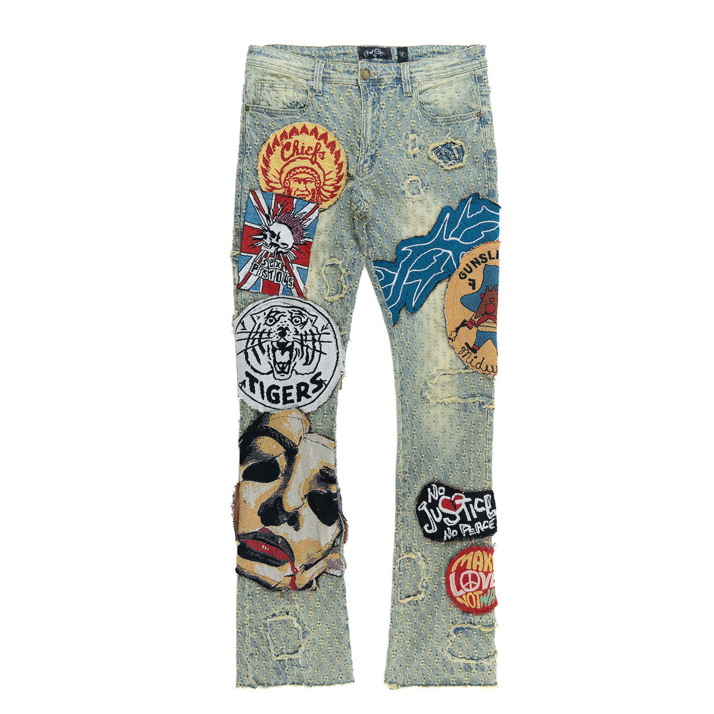 F1945 Brave Heart Stacked Jeans- Dirt