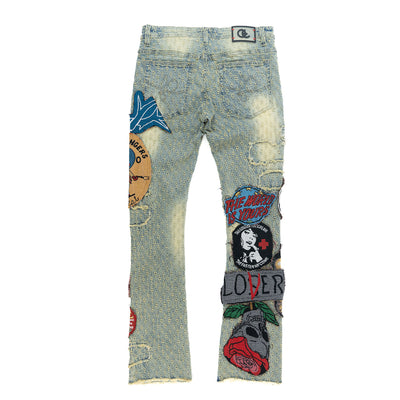 F1945 Brave Heart Stacked Jeans- Dirt