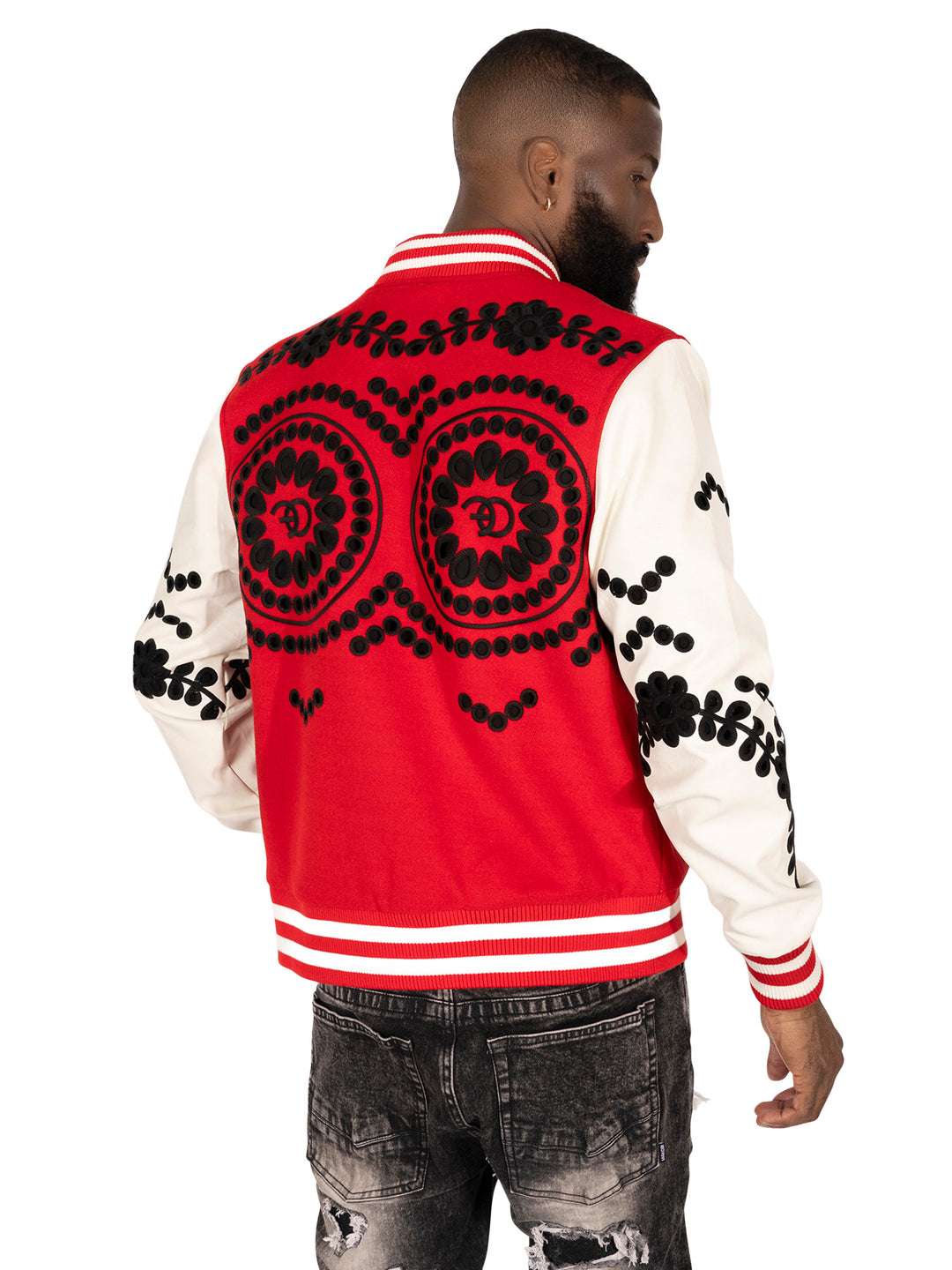 F1060 Cashay Wool Varsity Jacket - Red