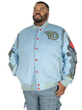 Makobi F1071 CASA De Wool Varsity Jacket in Blue, view 5