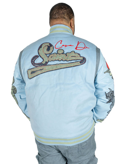 F1071 CASA De Wool Varsity Jacket - Blue