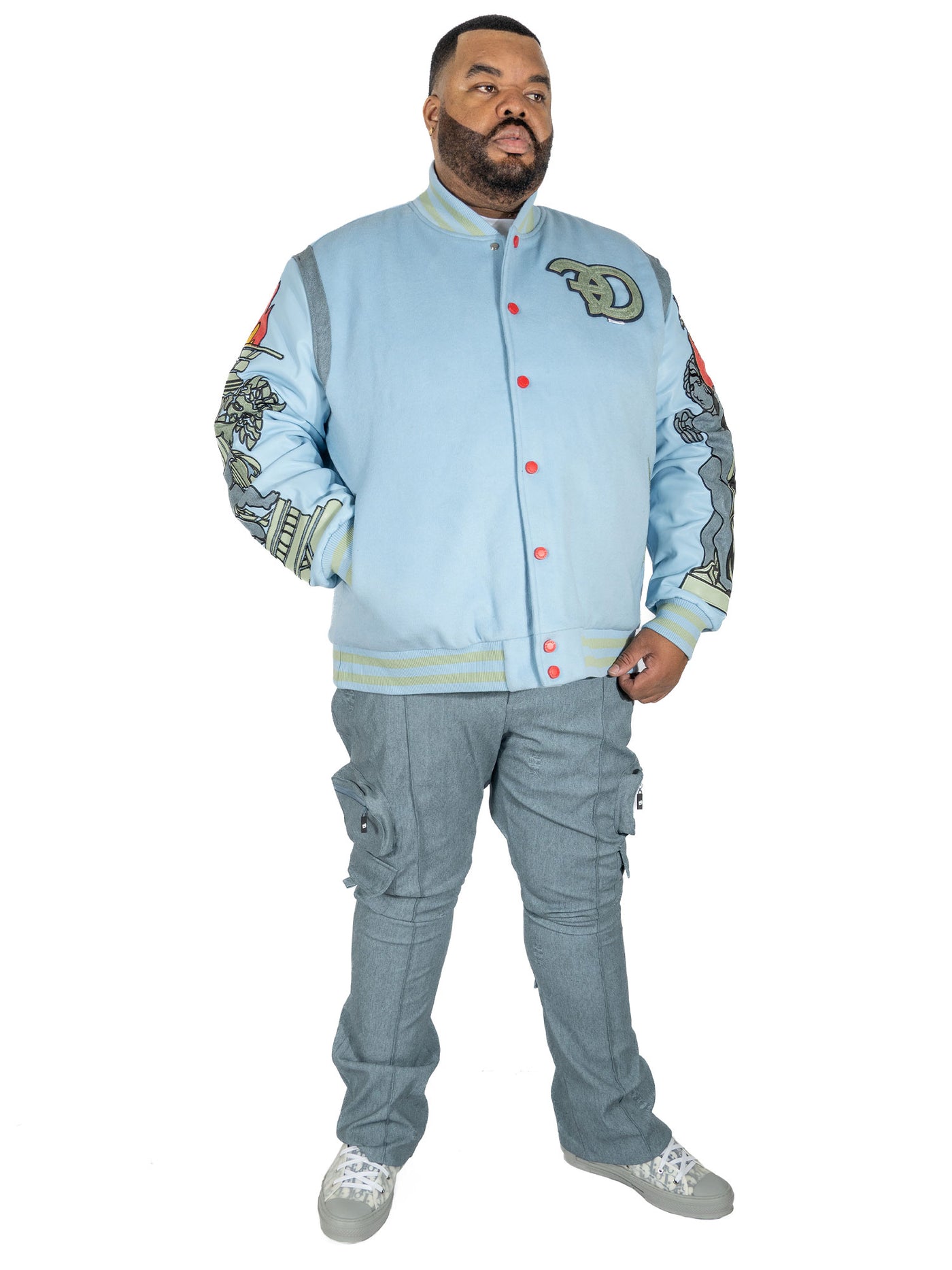 F1071 CASA De Wool Varsity Jacket - Blue