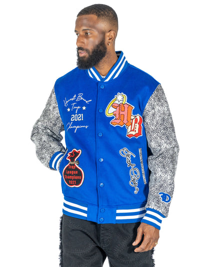 F1080 Honest Bread Wool Varsity Jacket - Royal