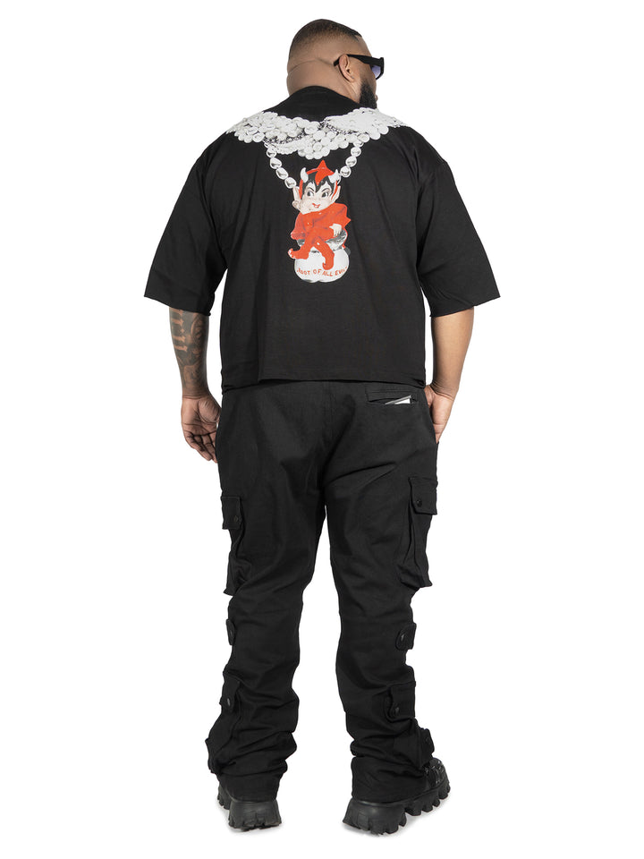 F111 La Perla Vintage Crop Tee - Black