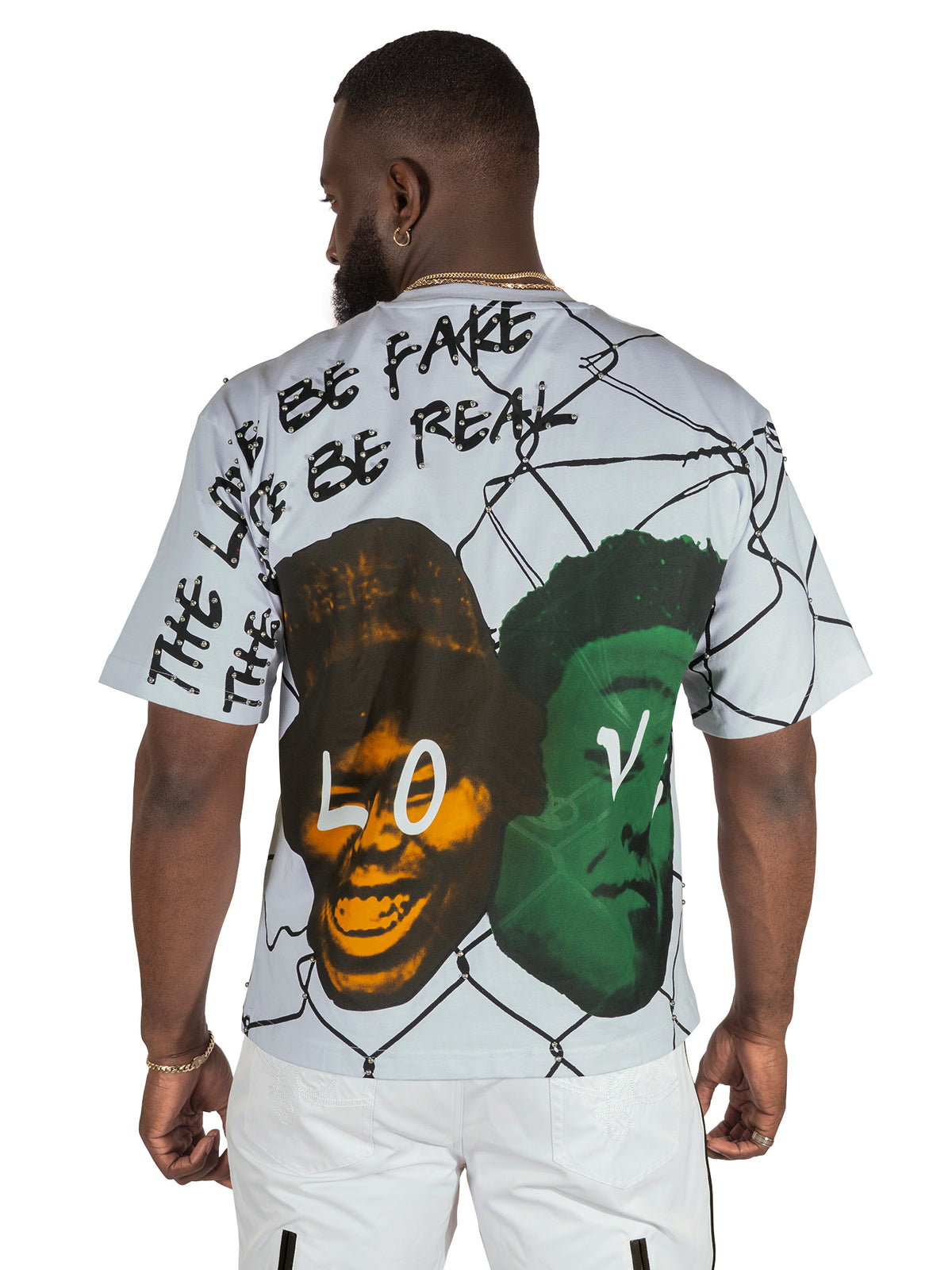 Makobi F124 Crew Love Tee in White, view 2