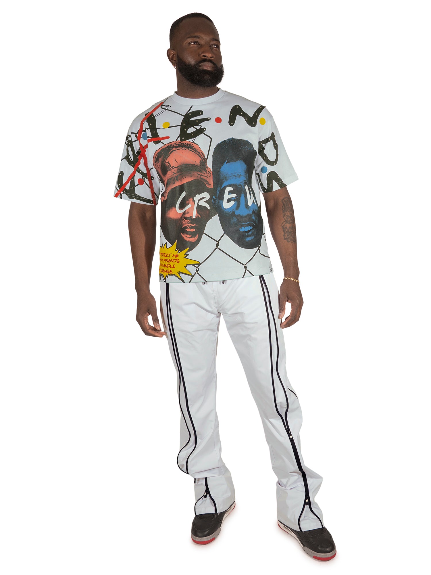 Makobi F124 Crew Love Tee in White, view 3