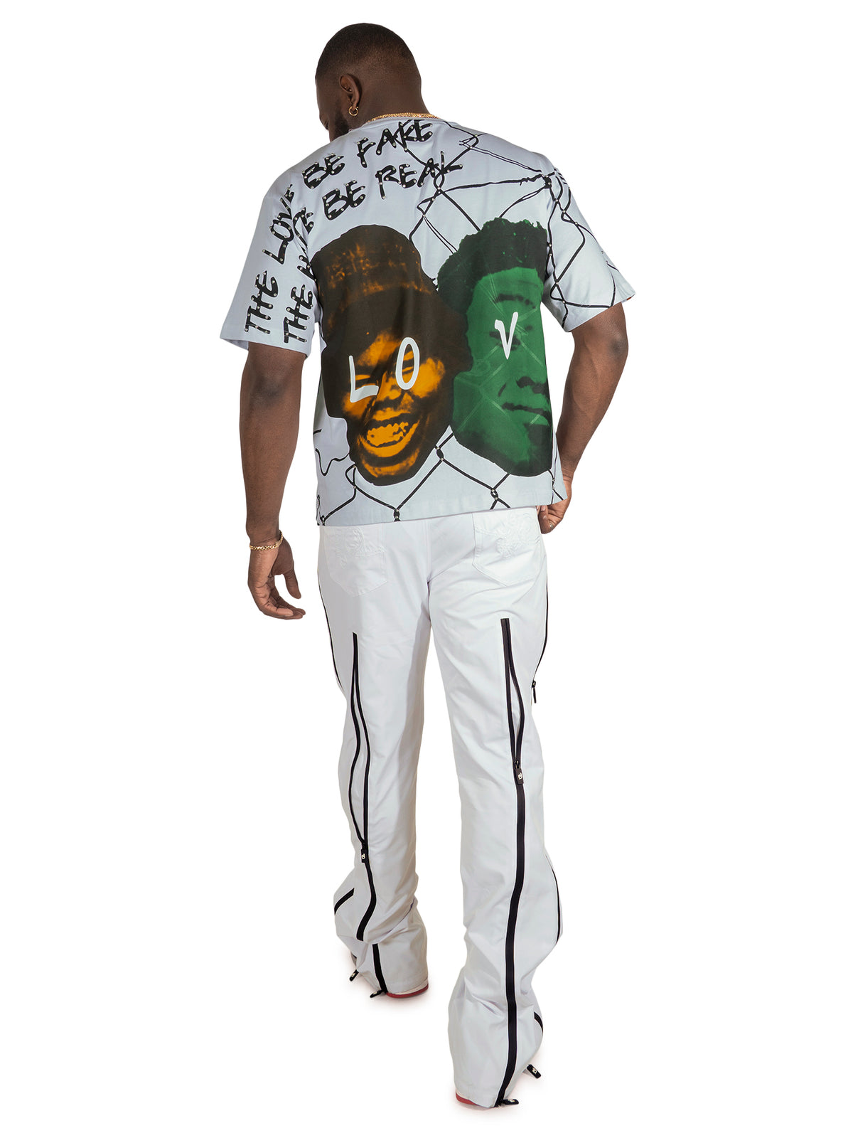 Makobi F124 Crew Love Tee in White, view 4