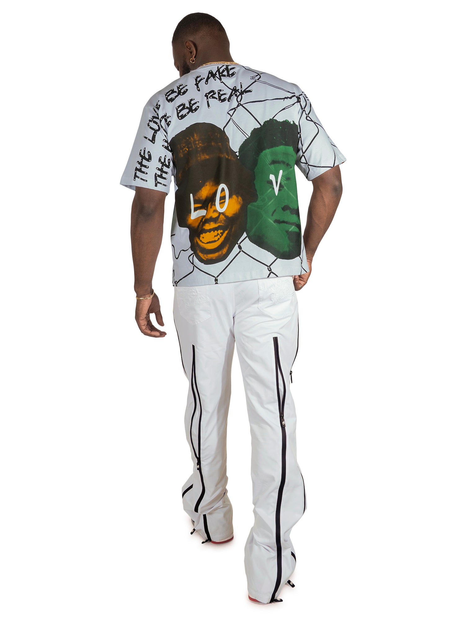 Makobi F124 Crew Love Tee in White, view 4