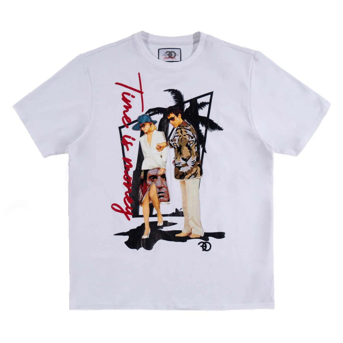 F128 Time is Money Tapesrtry Tee - White