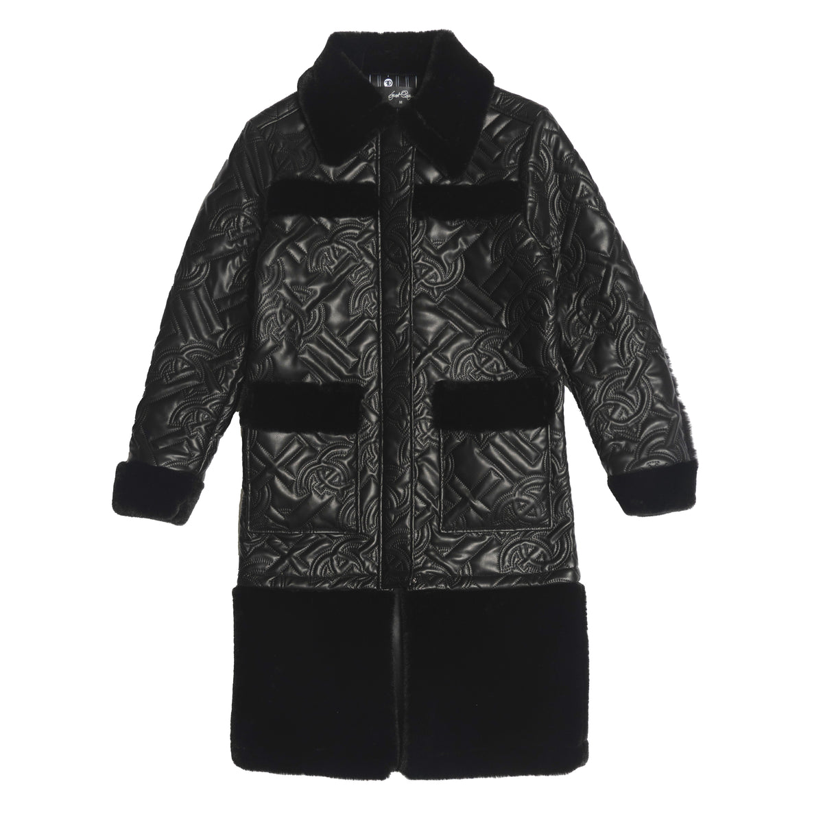 Makobi F1300 Heritage Long Quilted Coat in Black