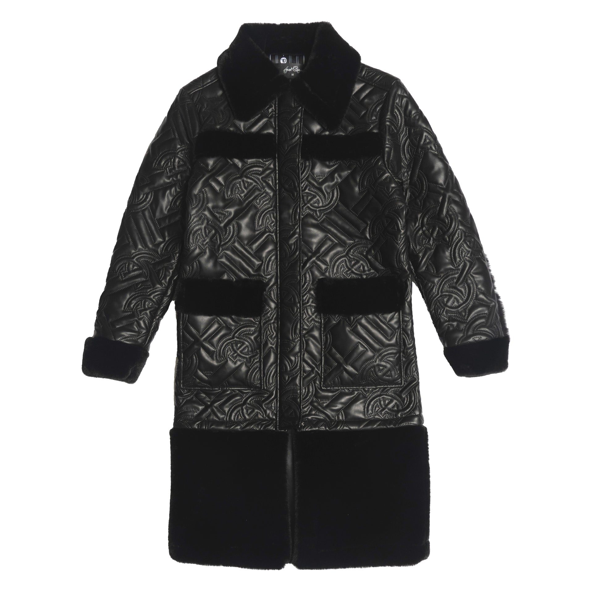 Makobi F1300 Heritage Long Quilted Coat in Black