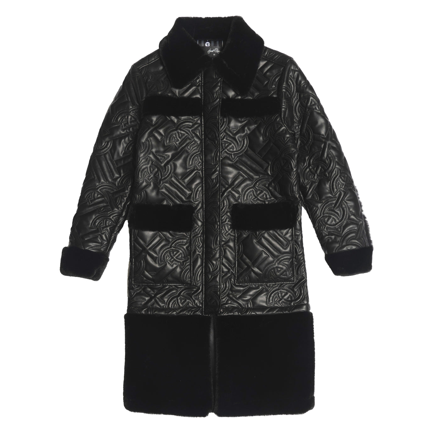 F1300 Heritage Long Quilted Coat - Black