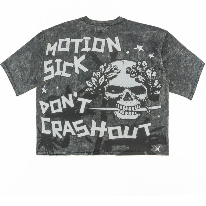 F132 Motion Sickness Cropped Tee - Black