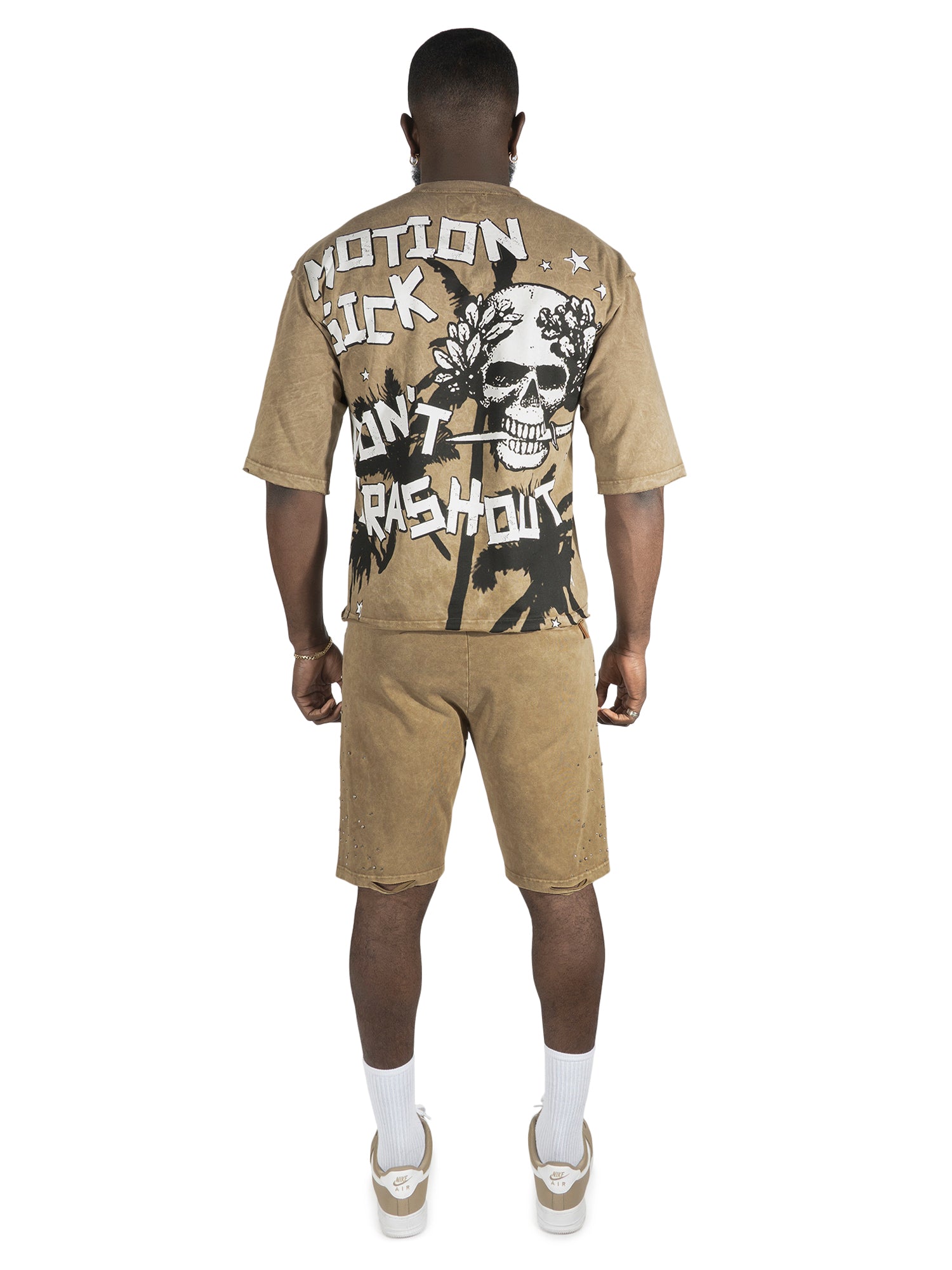 F132 Motion Sickness Cropped Tee - Mocha