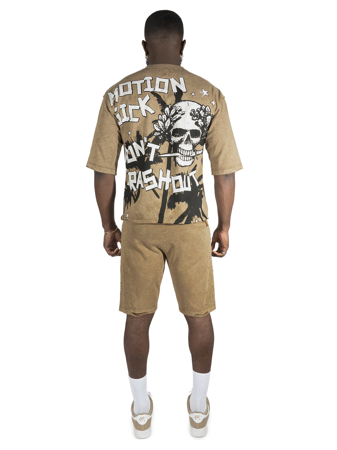 F132 Motion Sickness Cropped Tee - Mocha