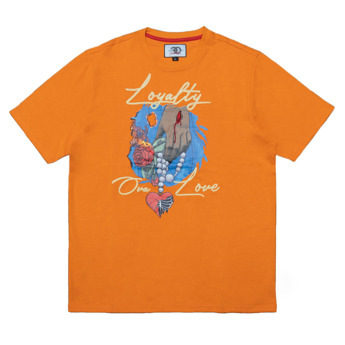 Makobi F134 Loyalty Over Love Tee in Orange
