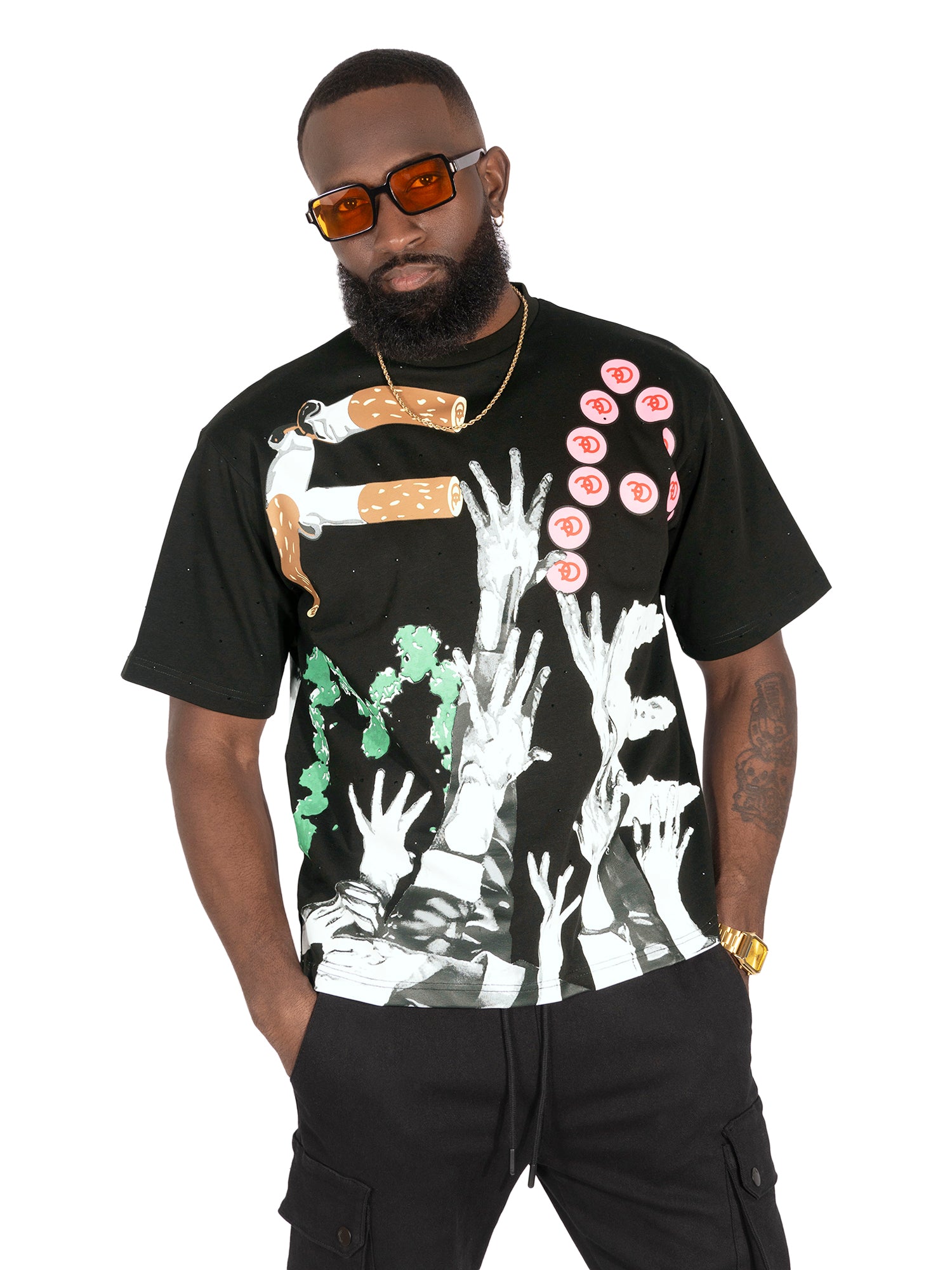 F143 Price of FAME Tee - Black – Makobi Jeans USA