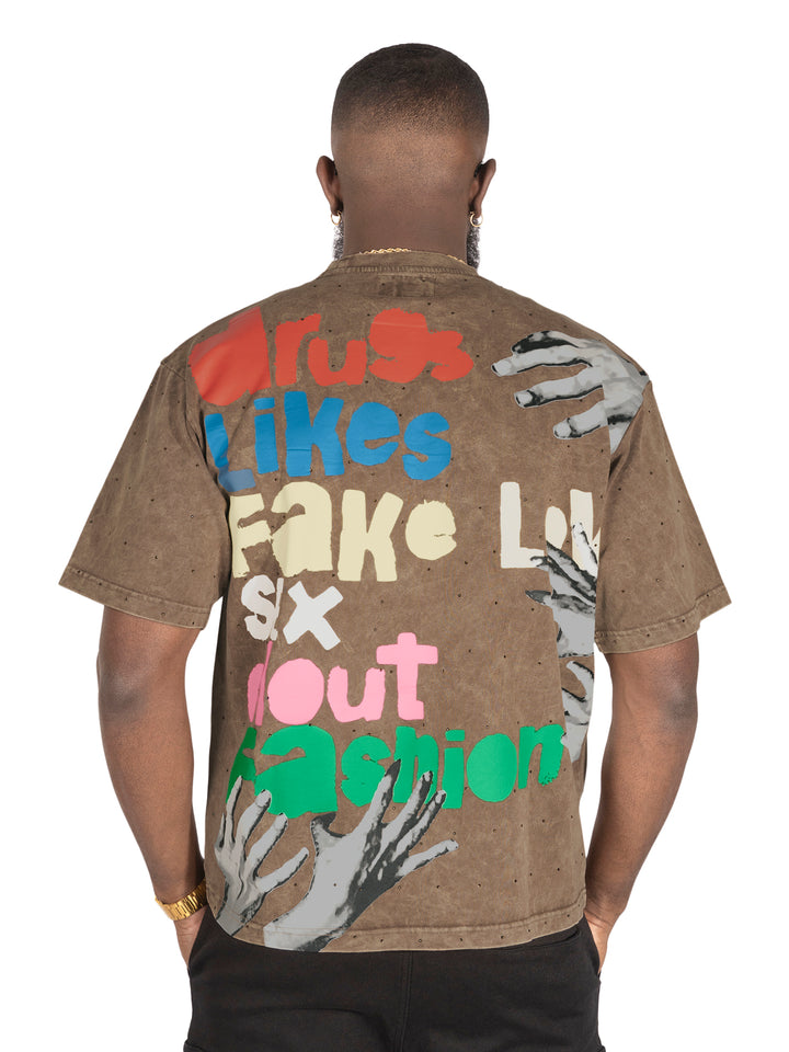 F143 Price of FAME Tee - Mocha – Makobi Jeans USA