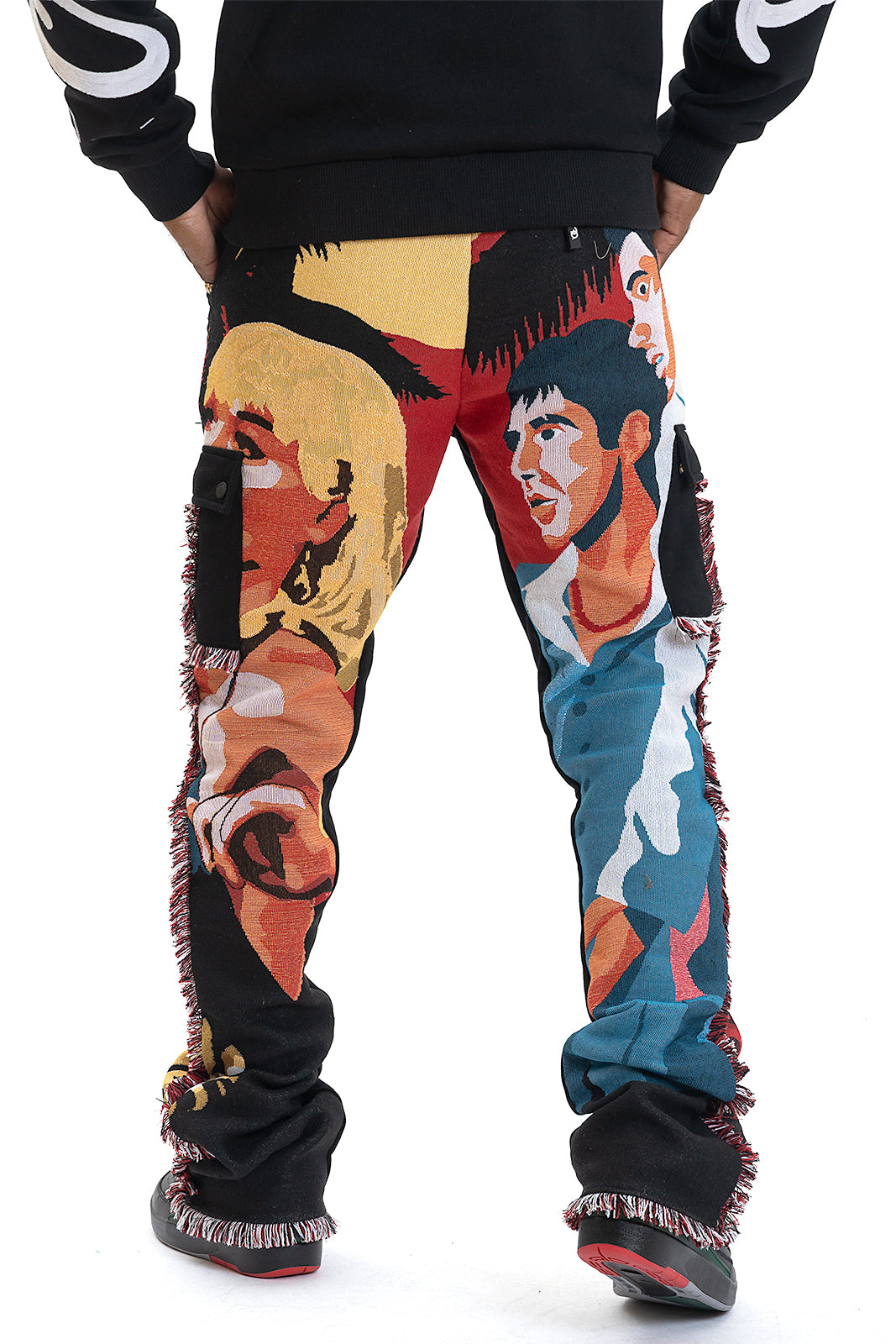 Makobi F1628 World Is Yours Tapestry Pants in Black, view 5