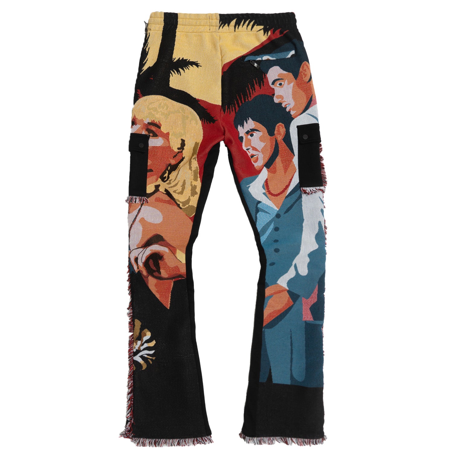 Makobi F1628 World Is Yours Tapestry Pants in Black, view 3