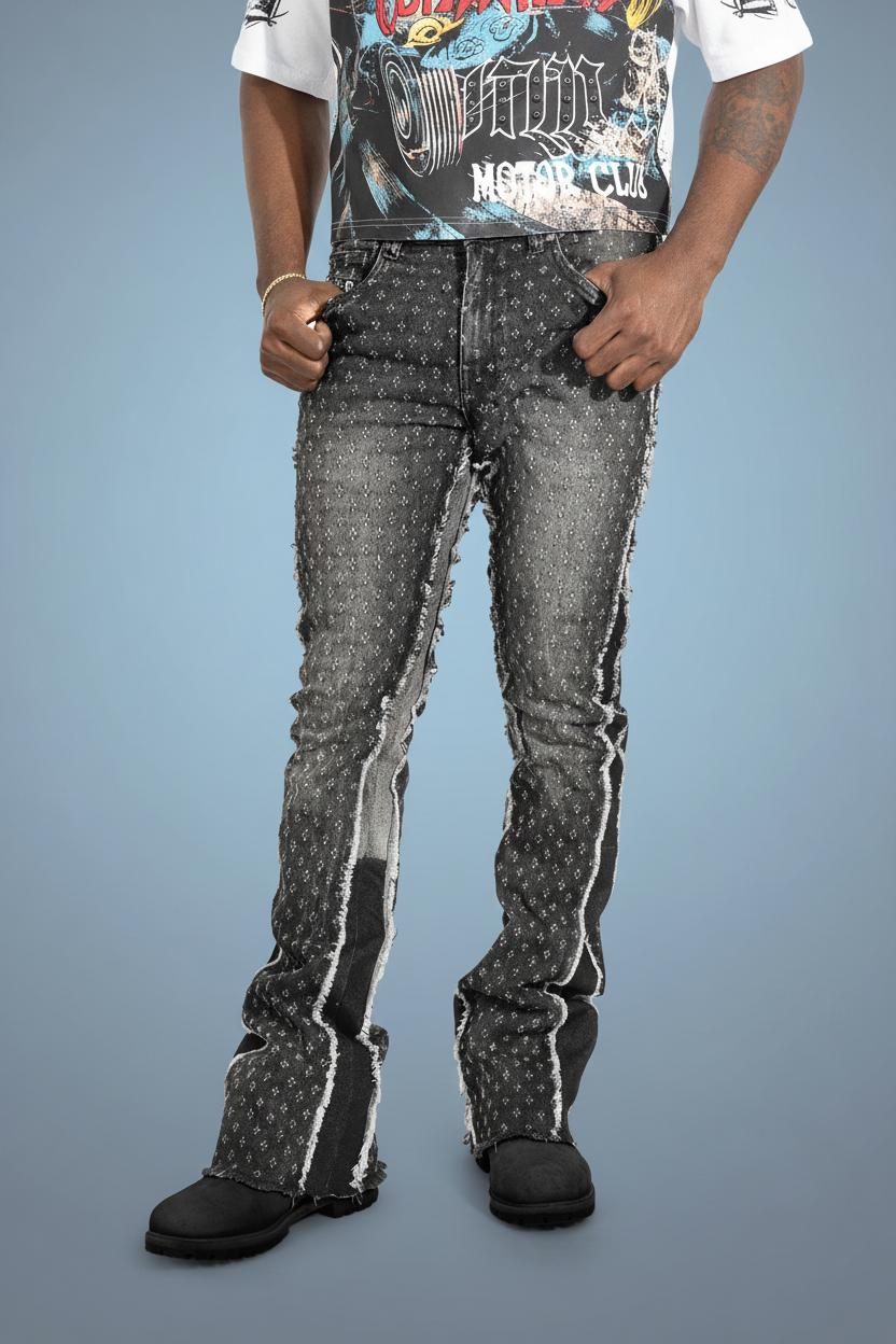 F1702 Phalon Stacked Jeans - Black