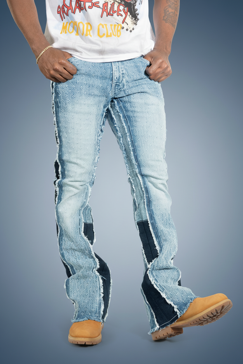 F1702 Phalon Stacked Jeans - Light Wash