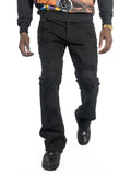 Makobi F1712 Alono Stacked Jeans in Black-Black