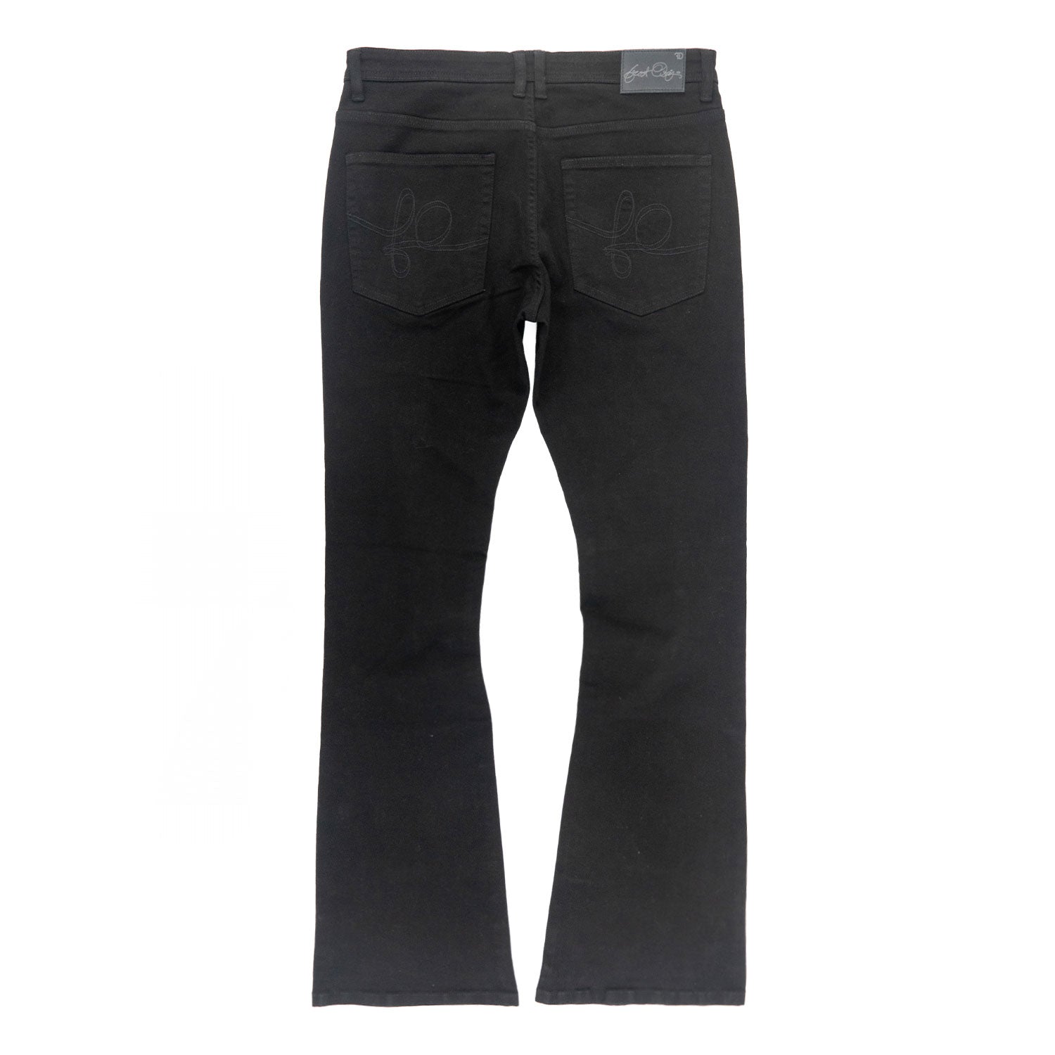 Makobi F1712 Alono Stacked Jeans in Black-Black, view 6