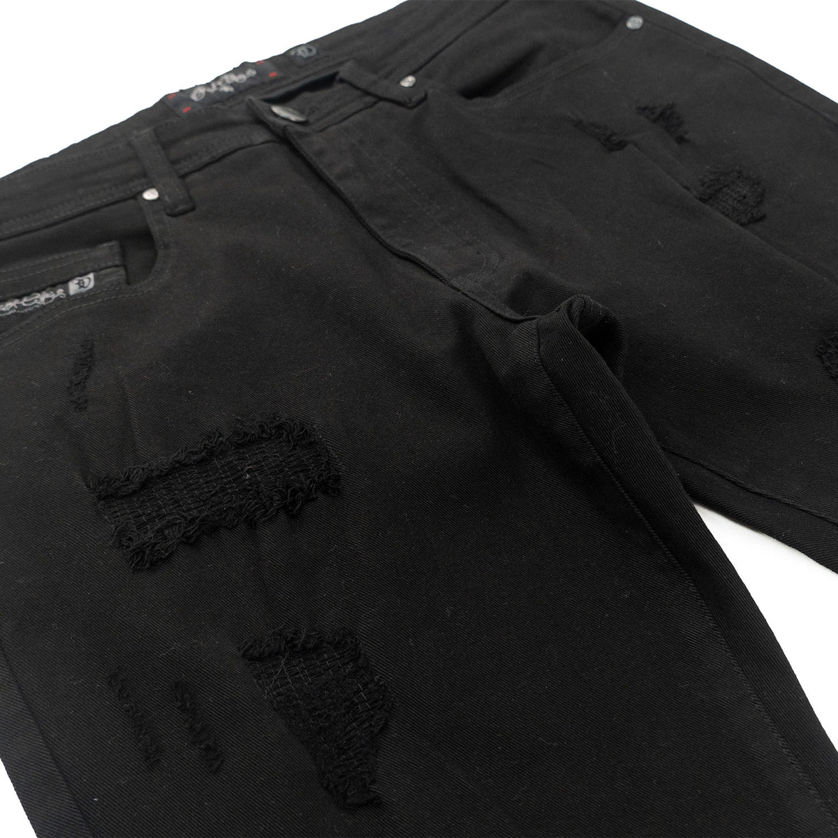 Makobi F1712 Alono Stacked Jeans in Black-Black, view 5