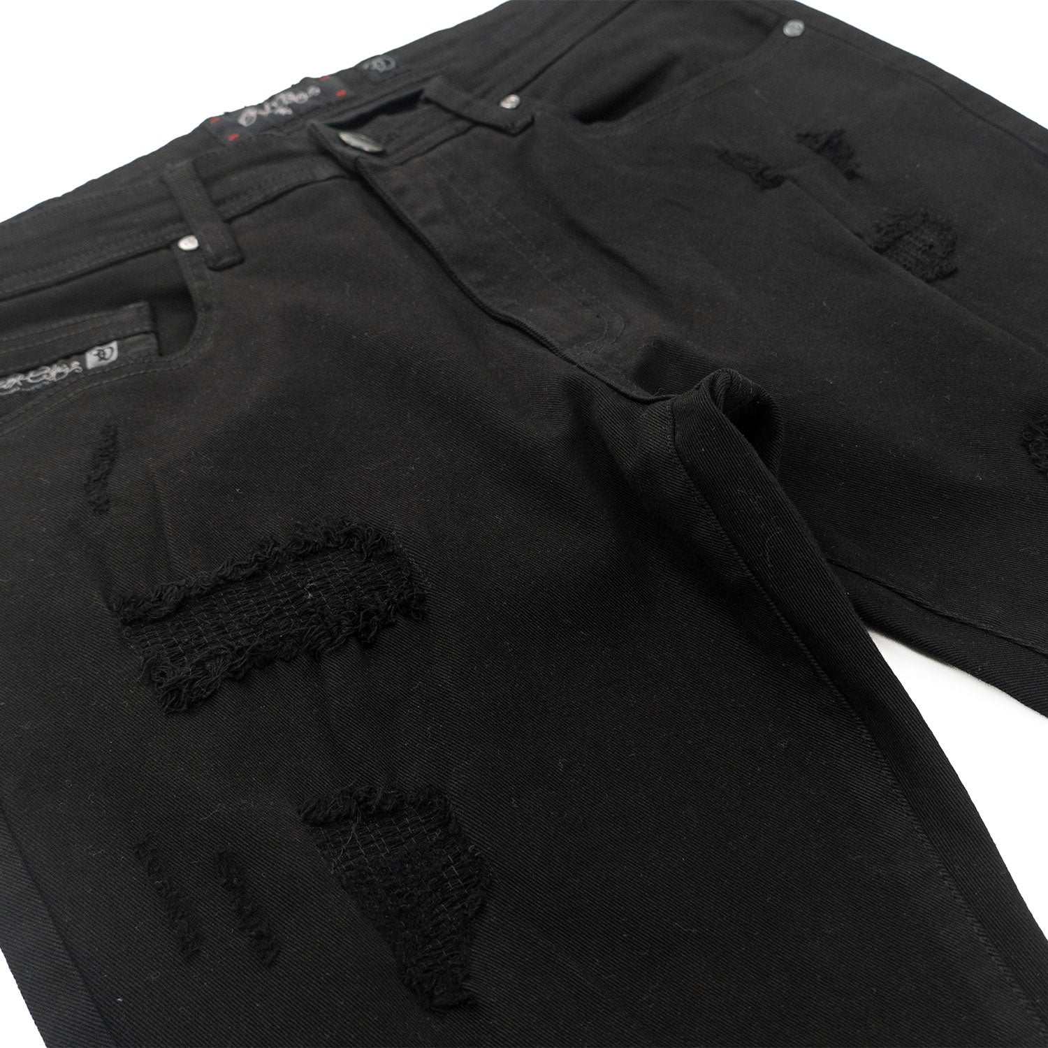 Makobi F1712 Alono Stacked Jeans in Black-Black, view 5