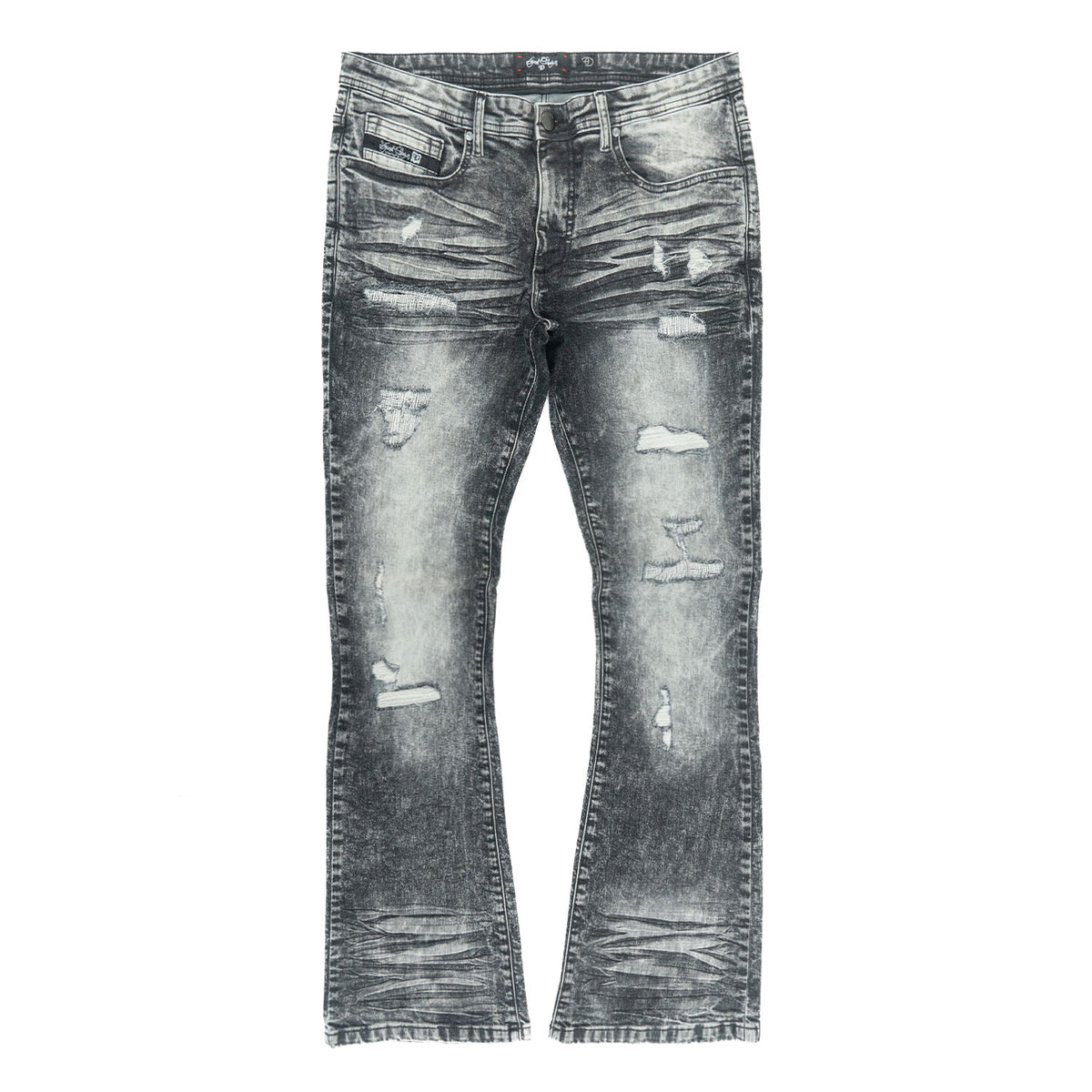 F1712 Alono Stacked Jeans - Black Wash
