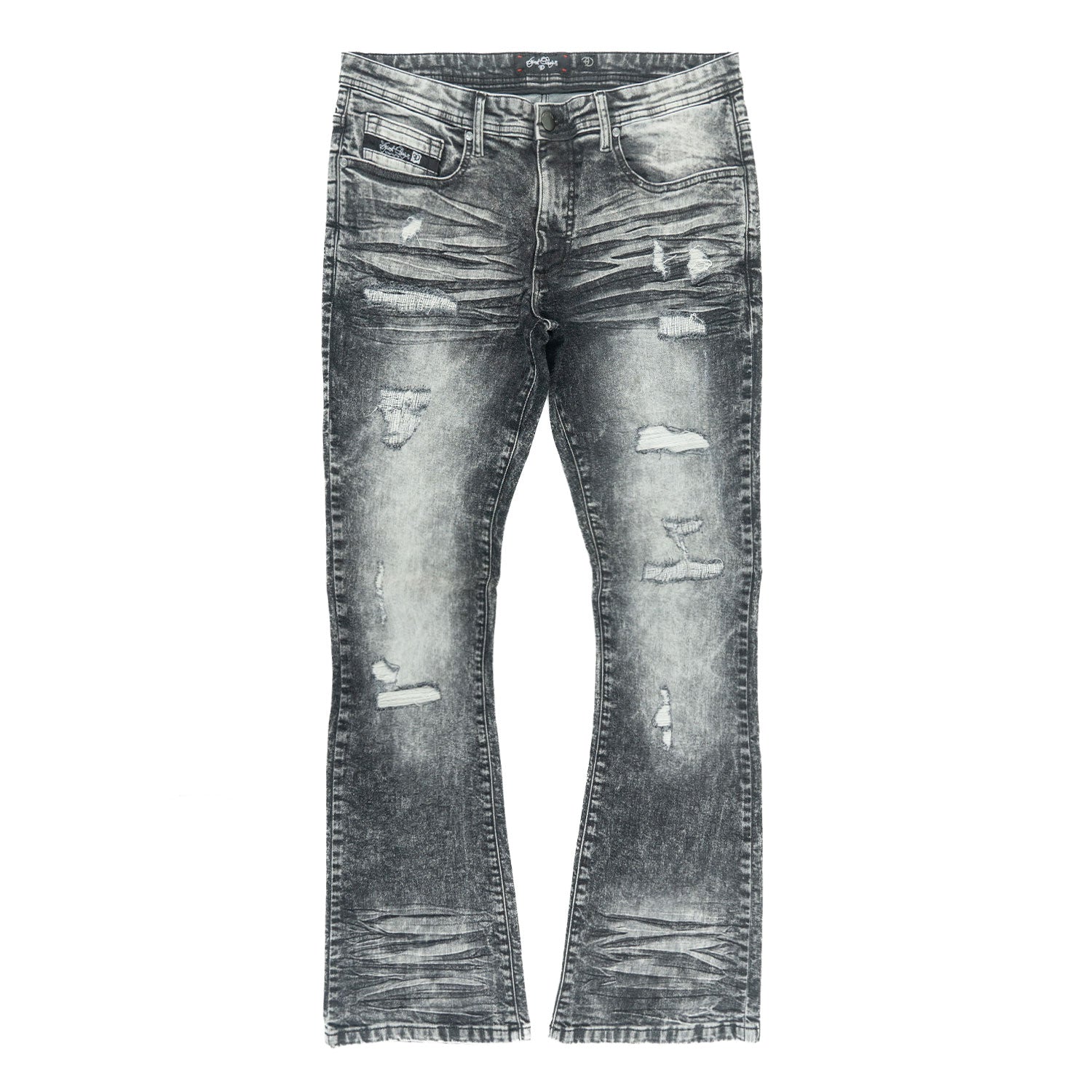 F1712 Alono Stacked Jeans - Black Wash