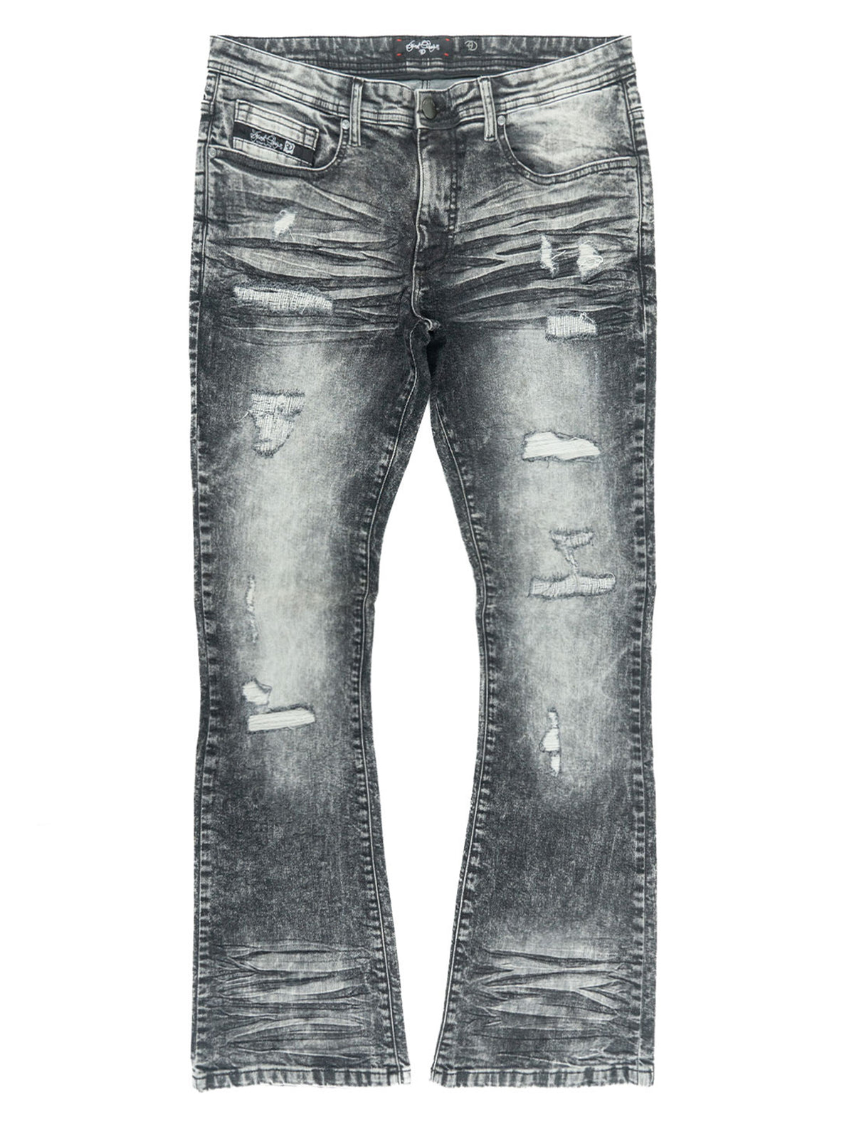 F1712 Alono Stacked Jeans - Black Wash