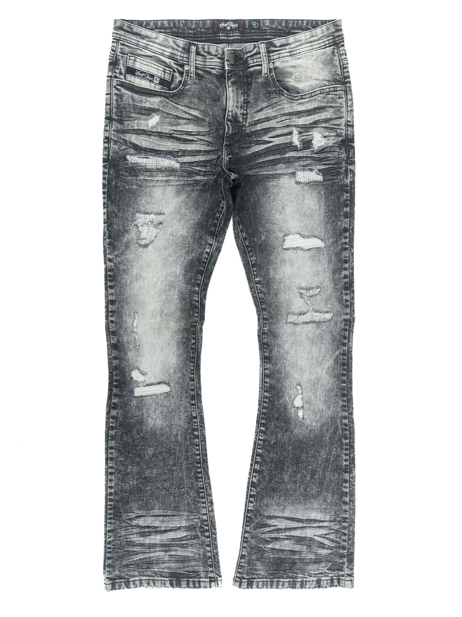 F1712 Alono Stacked Jeans - Black Wash