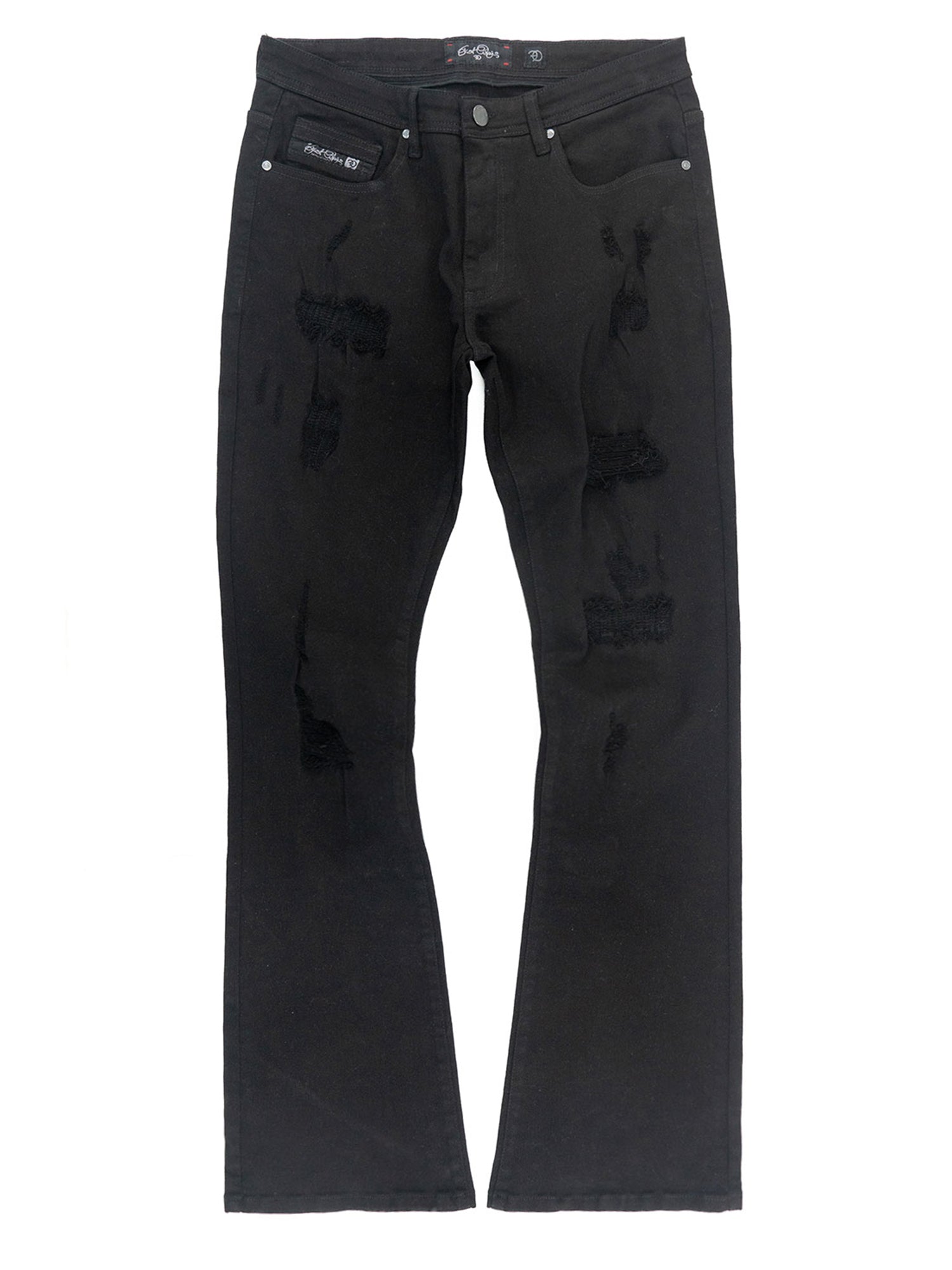 Makobi F1712 Alono Stacked Jeans in Black-Black, view 3