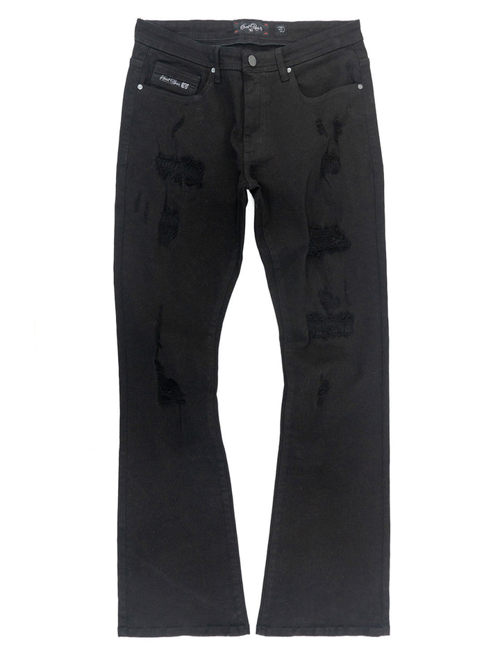 Jeans | F1712 Alono Stacked Jeans - Black-Black