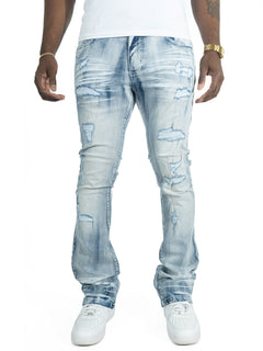 F1712 Alono Stacked Jeans - Light Wash