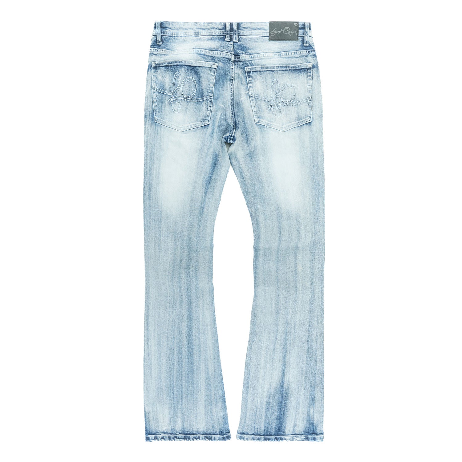 Makobi F1712 Alono Stacked Jeans in Light Wash, view 6