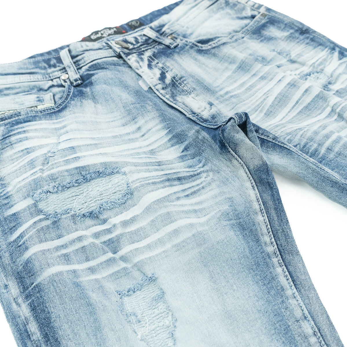 Makobi F1712 Alono Stacked Jeans in Light Wash, view 5