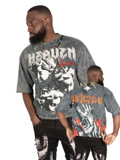 F171 Crop Heaven Saint Tee - Gray