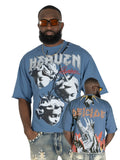 Makobi F171 Crop Heaven Saint Tee in Blue