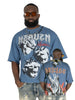 F171 Crop Heaven Saint Tee - Blue