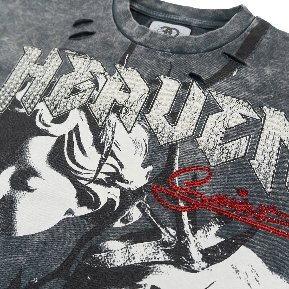 Makobi F171 Crop Heaven Saint Tee in Gray, view 5