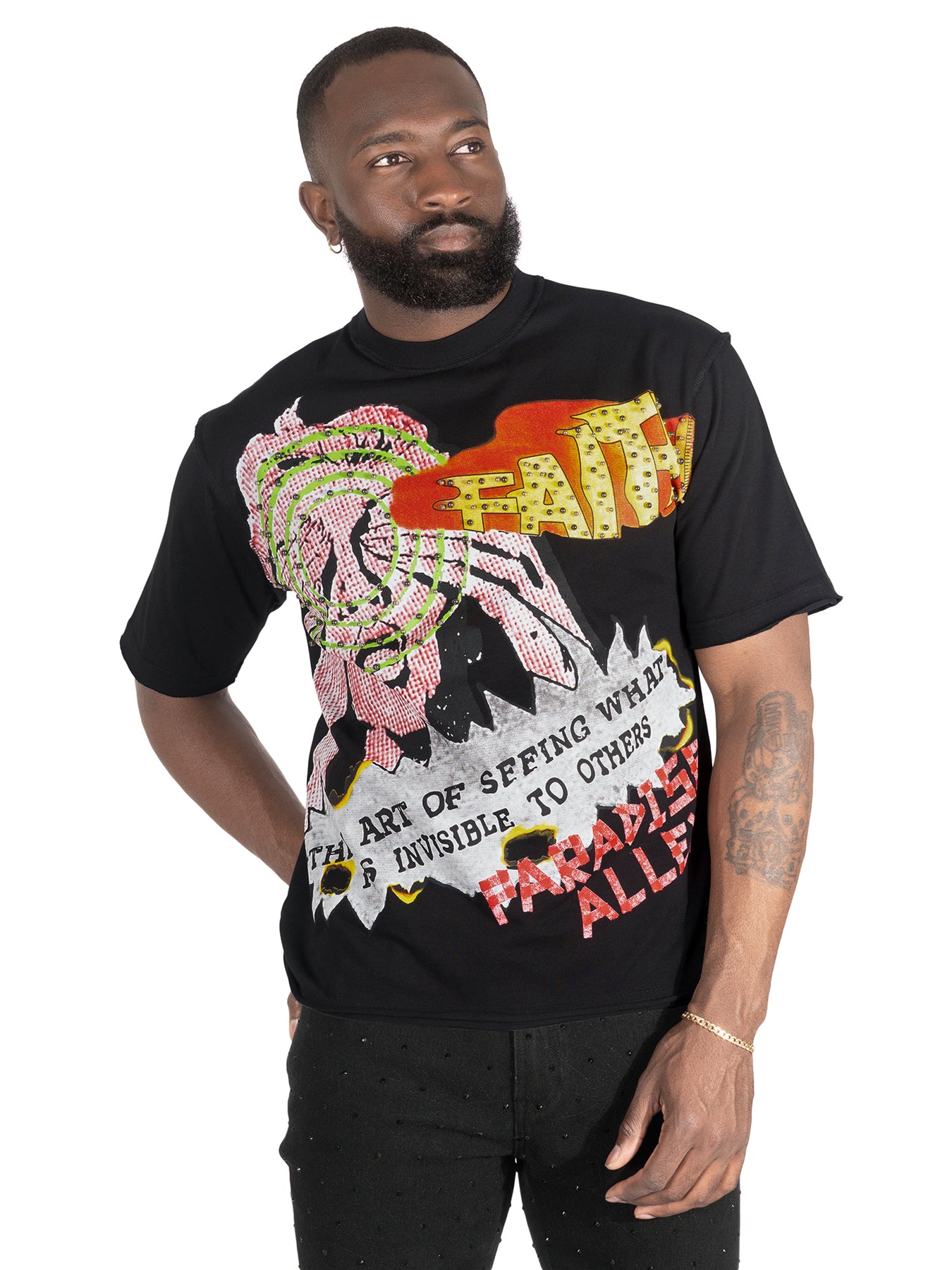 F172 Walk By Faith Box Tee - Black