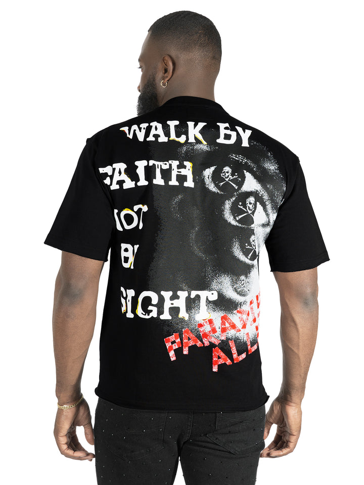 F172 Walk By Faith Box Tee - Black