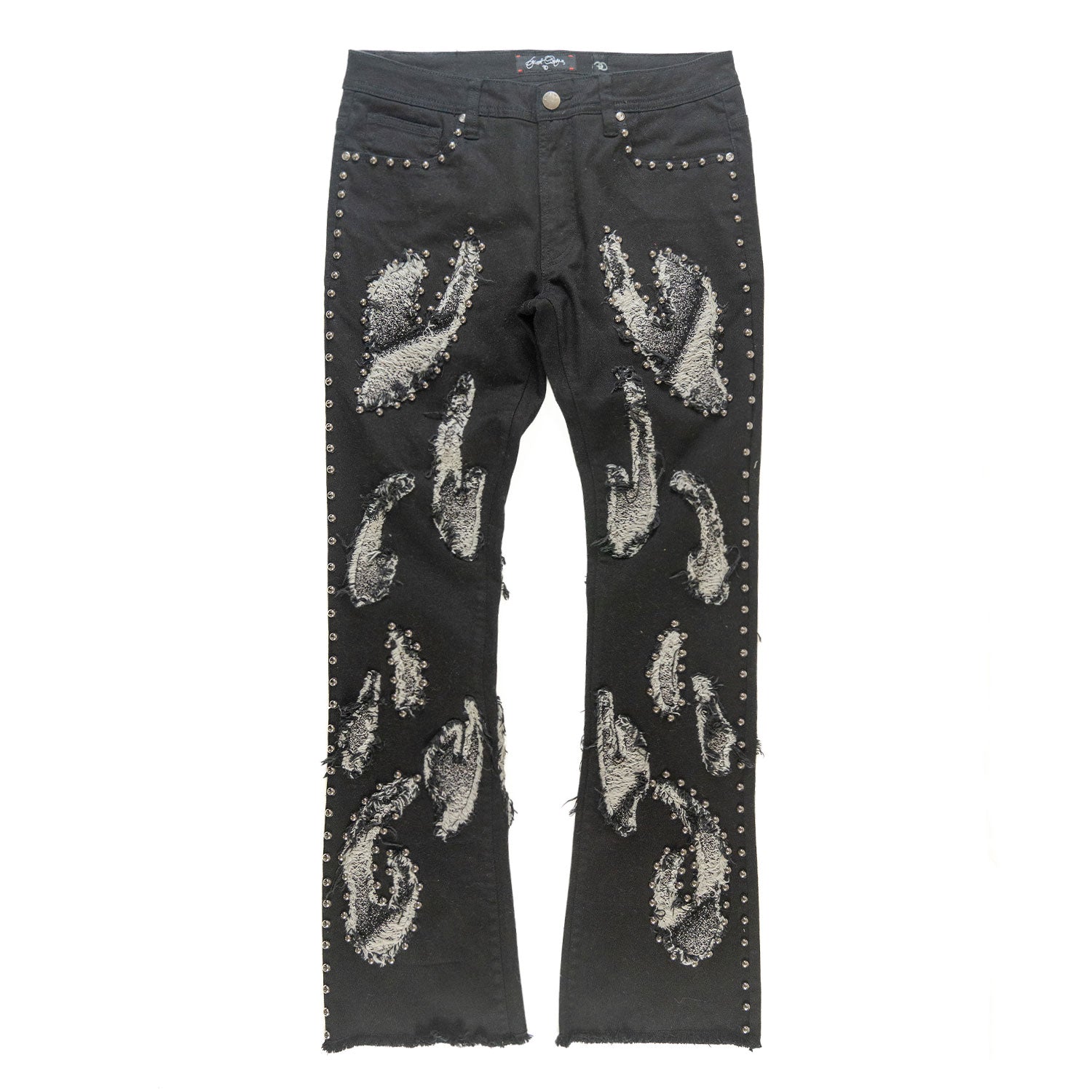 Makobi F1731 Zerrelly Stacked Jeans in Black, view 4